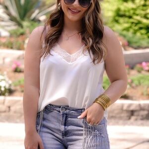 Aria Lace Cami White NEW